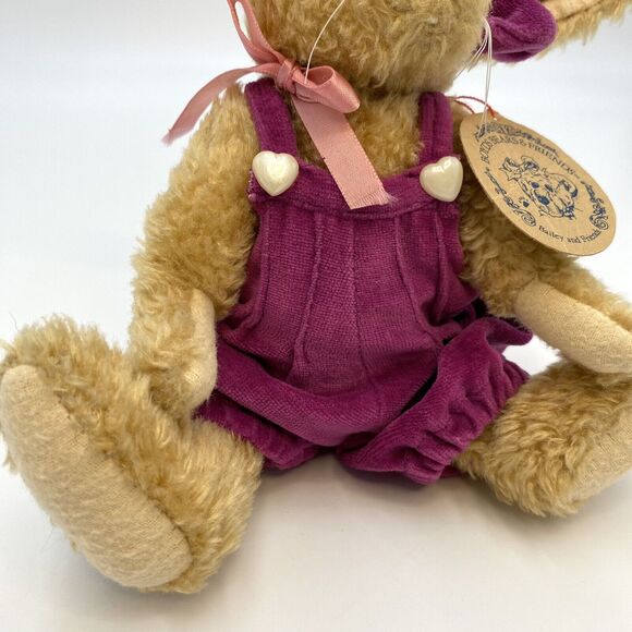 Boyds Bears & Friends Emily Babbit Jointed Rabbit Stuffed Plush Pink Overalls 8" - Picture 4 of 7